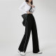 Dorothy Black Slit Wide Leg Pants Women's Spring and Autumn Style New Waist Draping Slim Small Casual Sports Pants trendy