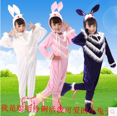 上新儿童动物表演服装小白兔服装舞台装小兔子服演出服男女幼儿卡