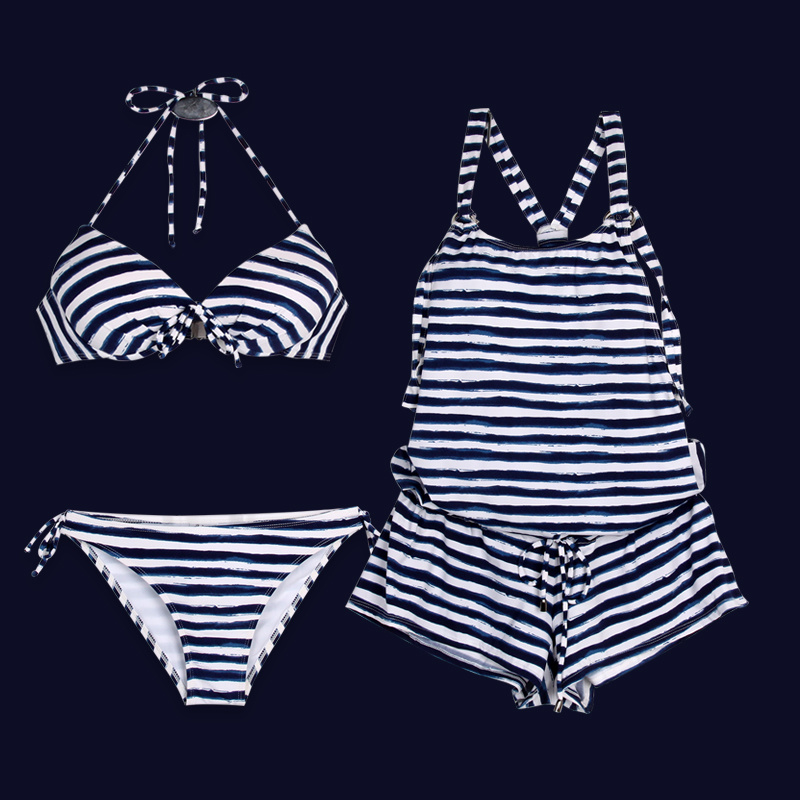 Bubble spa three sets of swimsuit ladies small breasts steel to gather little scented wind to cover the slim and conservative two-piece bikini