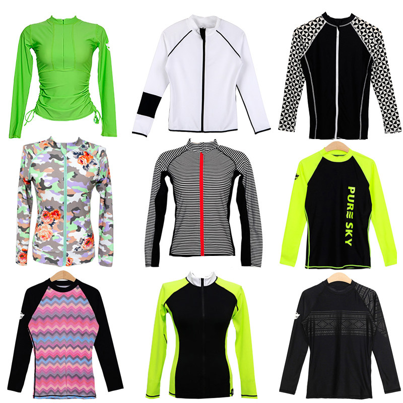 Swimsuit women's long sleeve sunscreen korean version of the new slim quick-drying wetsuit surf suit outdoor rafting split top