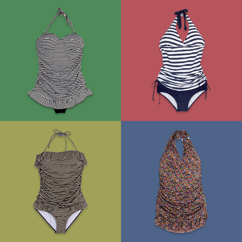 Swimsuit Feminine Bikini Small Chest Gather Up Cover Belly Slimming Seaside Holiday Conservative One-piece Swimsuit Skirt Hot Spring