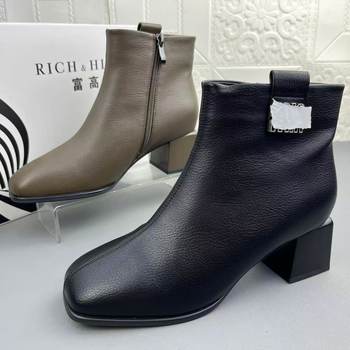 High quality new style thick heel sheepskin non-slip women's boots and short boots