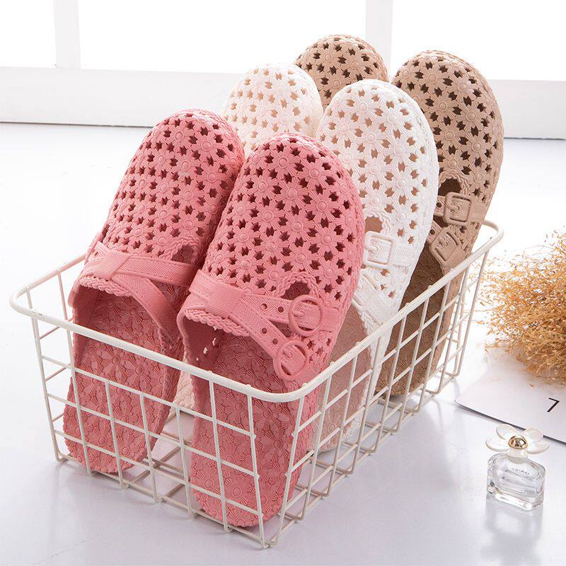 Buy one get one free) summer cave bathroom home sandals and slippers ladies indoor and outdoor non-slip Baotou home slippers