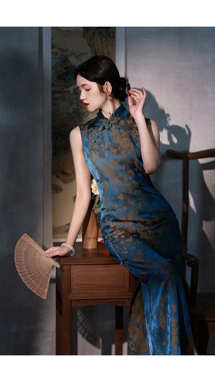 Lengxiang 新しい中国風レトロジャカード改良チャイナドレス