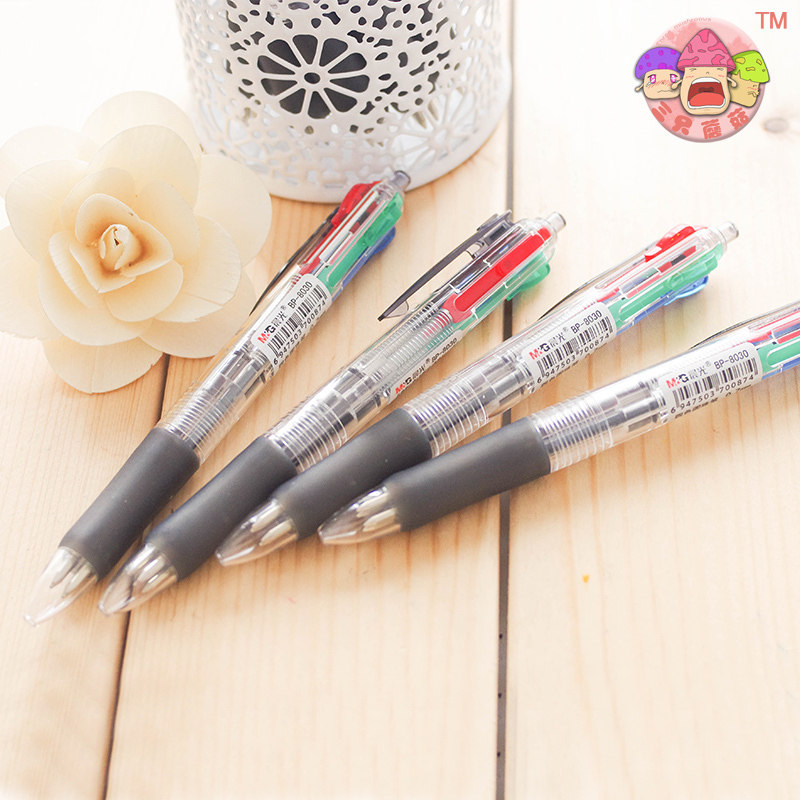 Special Price Morning Light BP-8030 Four Color Ballpoint Pen Central Switch Transparent Protective Shell 4 Color Ballpoint Pen 8030