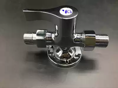 All copper single water surface shower faucet 4 four-point double live wire fixed base straight-way valve switch