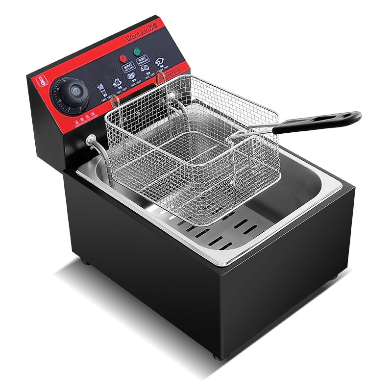 Wanzhuo commercial electric fryer single-cylinder double-cylinder electric fryer fried chicken chops fried dough sticks machine fried skewers fryer machine equipment