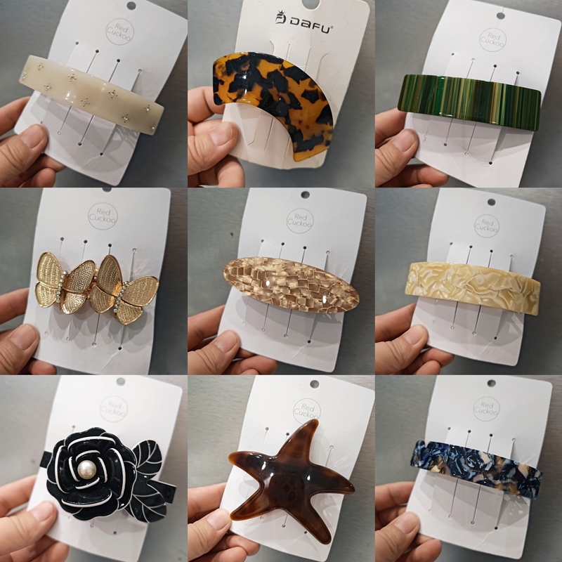New Acetate Hair Clips, Side Clips, Spring Clips, Bobby Pins, High-End Spring Clips, Vintage Style Claw Clips, Hair Combs New Acetate Hair Clips, Side Clips, Spring Clips, Bobby Pins, High-End Spring Clips, Vintage Style Claw Clips, Hair Combs