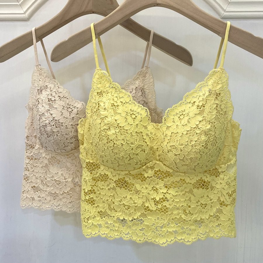 Gu Fei's popular bottoming straps, beautiful back, chest pads, one cup bra, gathered vest, lace, inner wear, outer wear, underwear women