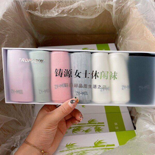 Zuyuan Women's and Men's Weekly Socks, Deodorant, Sweat-Absorbent, Six Colors, 7 Pairs, Bamboo Fiber, Casual, All-Season, Antibacterial, Sports, Genuine Product — تصویر 1