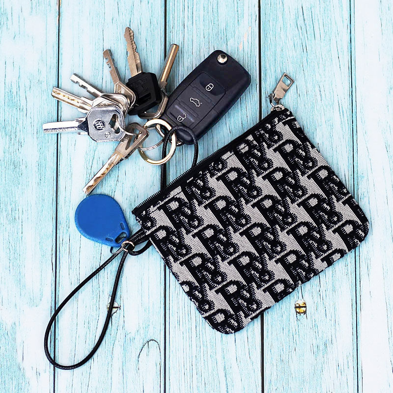 Collection of small money lipstick Red Canvas Soft Slim hand carrying key Zero wallet Large capacity car key male and female key bag