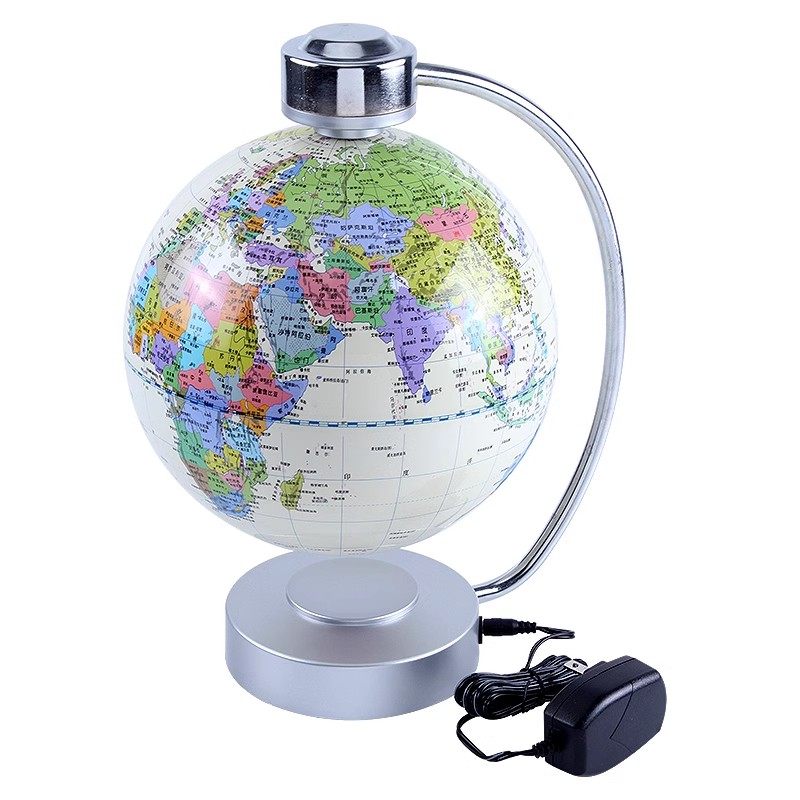 磁悬浮地球仪8寸学生用初中生教学版立体高清发光自转客厅办公室桌摆件装饰品创意生日礼物地球直径20厘米