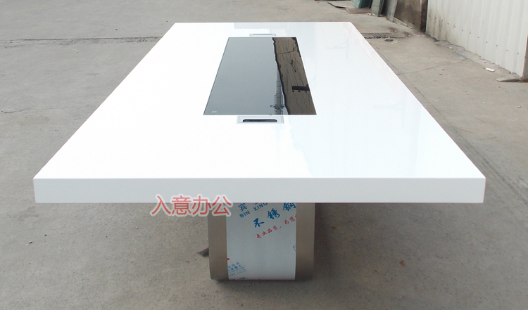 Bàn ghế văn phòng sơn trắng bàn họp đơn giản hiện đại inox thời trang đàm phán sáng tạo bàn họp - Nội thất văn phòng bàn làm việc gỗ