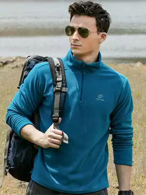 Exploratory crust fleece men's and women's pullover stand collar autumn outdoor leisure sports jacket windproof and warm liner