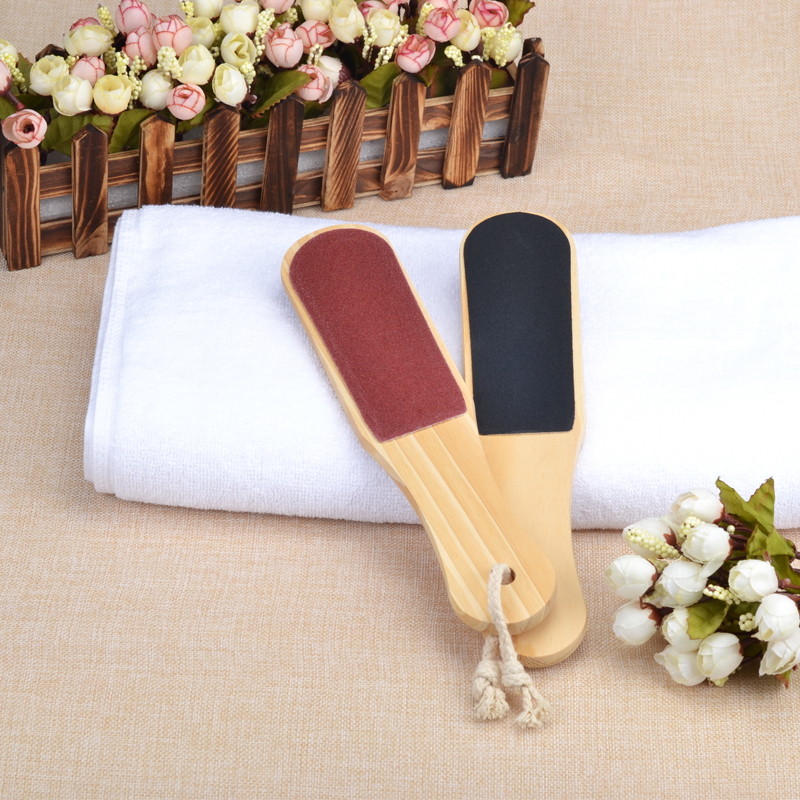 Beauty salon special wooden foot rub board Double-sided poke mixing belt lanyard foot rub board Long handle foot rub board