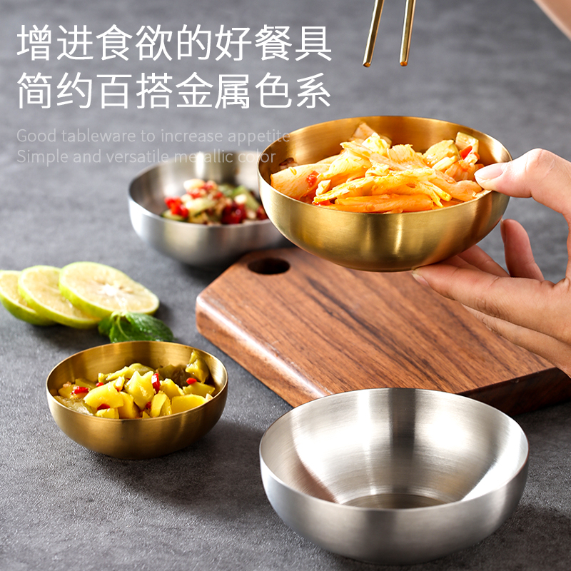 304 stainless steel Korean barbecue restaurant kimchi side dish cold dish dipping sauce sauce plate Korean tableware cooking rice bowl