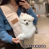 Pet Out Bag Korea Portable Dog Pet Kangaroo Bag ITSPET Travel Backpack Sloped Satchel Bag