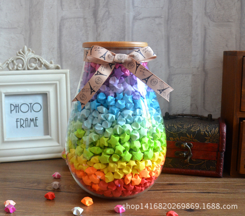 [USD 12.15] Ultratransparent Wish Bottle Glass Bottle Lucky Star