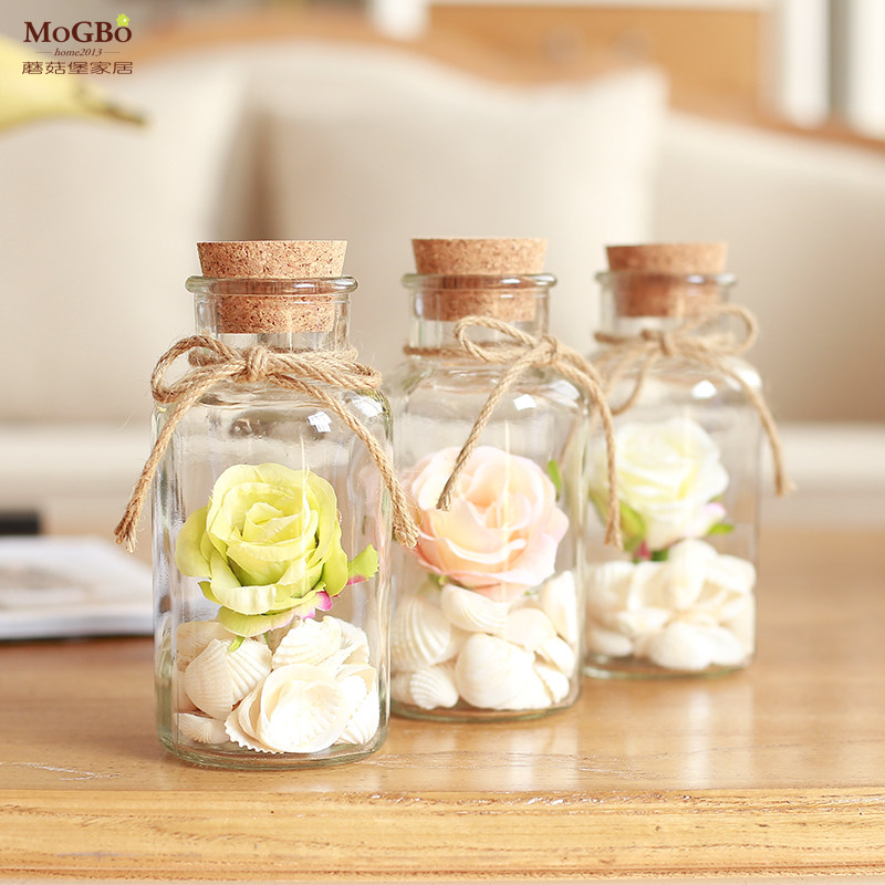 Star language cork pudding glass bottle Creative gift bottle Wishing bottle Drift bottle Lucky star bottle decoration bottle