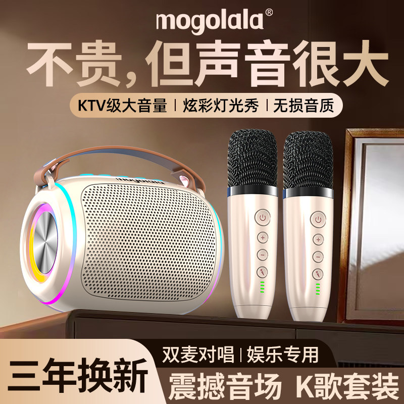 Wireless Bluetooth Speaker for Home Karaoke with Microphone, Outdoor Heavy Bass Singing Speaker, Rechargeable for Home Ktv