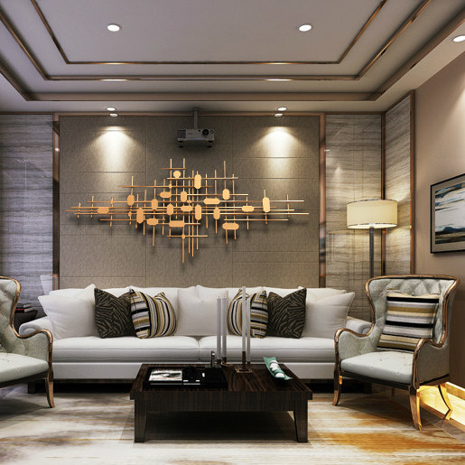 Wall Decoration Hanging Room Sofa Background Wall Decoration Wall Metal Light Lavish Modern Iron Art Wall Decoration