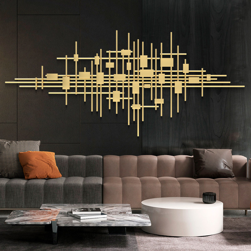 Postmodern background wall Wall Living Room Genguan Creative Metal Decorative Wall Wall-mounted Solid Dining Hall Light Lavish Pendants