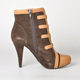 Counter AEE love 38 size cowhide suede brown color stitching high heel fashion boots short 3368