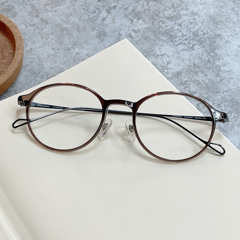 New glasses women's Korean version of the trendy plain face glasses frame retro literature and art pear-shaped frame high myopia small and medium-sized face glasses