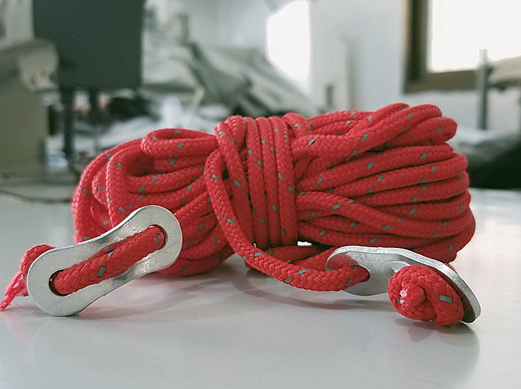 Tent rope outdoor camp rope canopy reflective rope durable 5mm rope 4m pull rope aluminum sheet adjustment rope