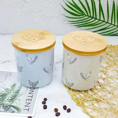 Ceramic sealed cans food cans large European storage cans household coffee cans sugar cans with lid kitchen coffee jars