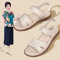 Комфортные туфли для матери, нескользящие сандалии, обувь, из натуральной кожи, для среднего возраста, мягкая подошва, большой размер