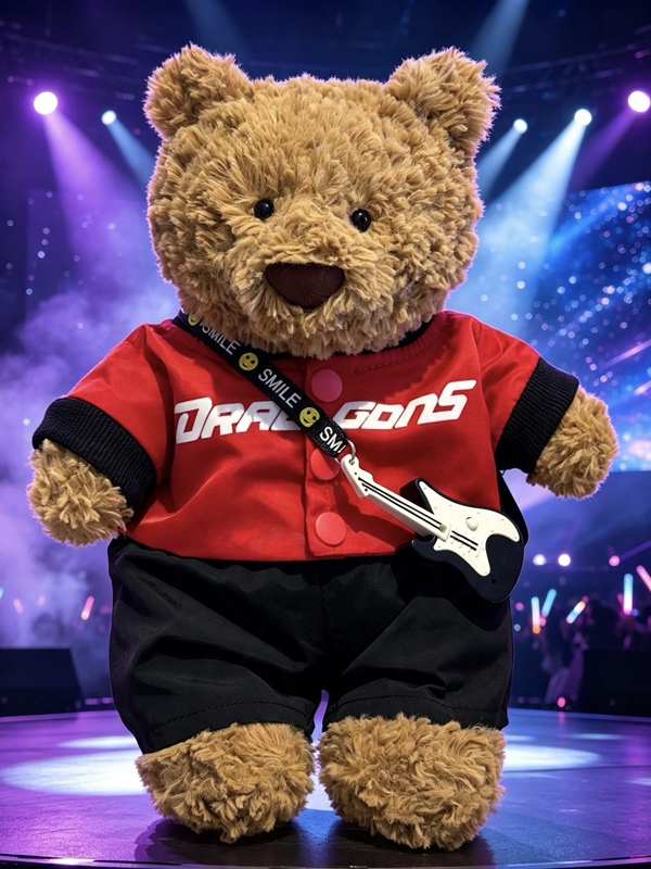 Handmade LAOSHU Replica Yogalin Concert Dragons Baseball Uniform Performance Outfit Red and Black Jersey