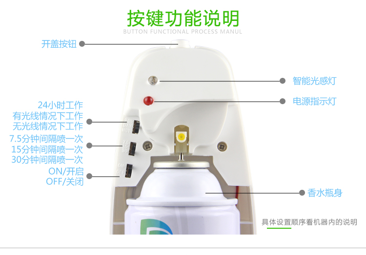 nước tẩy sàn nhà Green poran Timed Máy phun tự động Set Air Freshener Hương Sprayer Hotel toilet khử mùi - Trang chủ nước tẩy gift