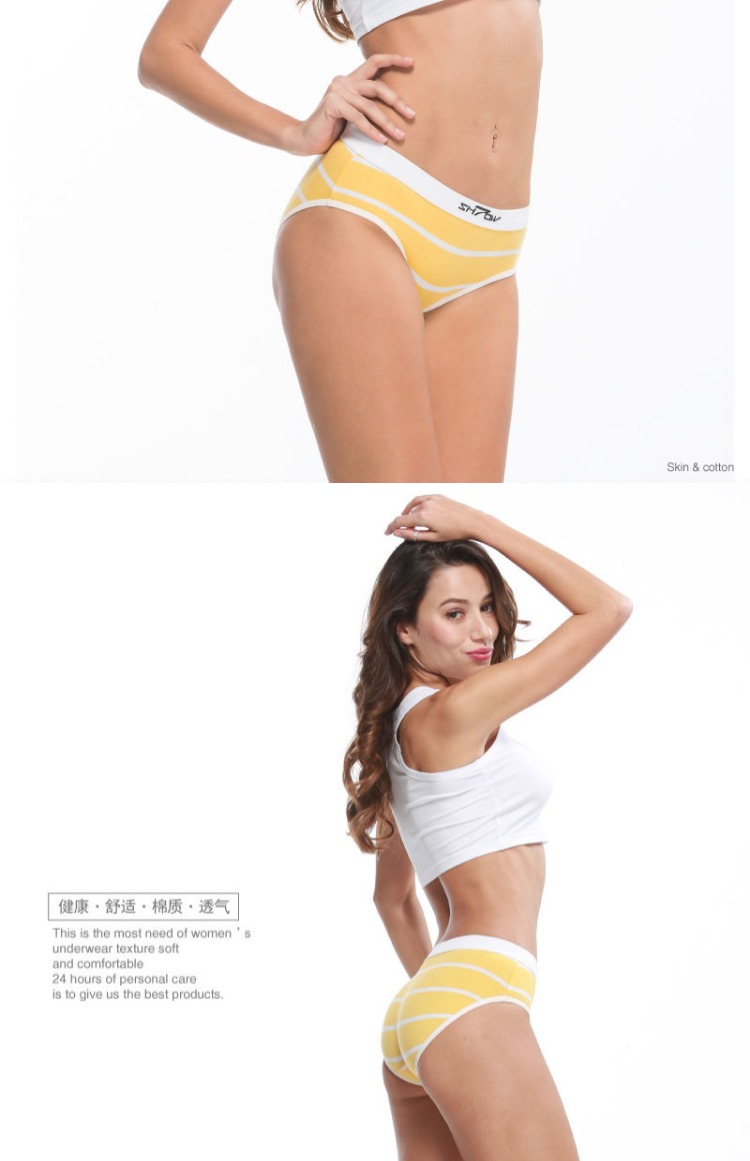 2 tải thời trang cặp đôi đồ lót cotton dễ thương sáng tạo sọc cá tính đồ lót nam và nữ bộ đồ lót quần lót nữ cạp cao