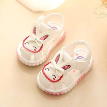 2018 Summer new girls Baotou sandal womens baby baby called cool shoes The childrens soft underfoot walking shoes will ring