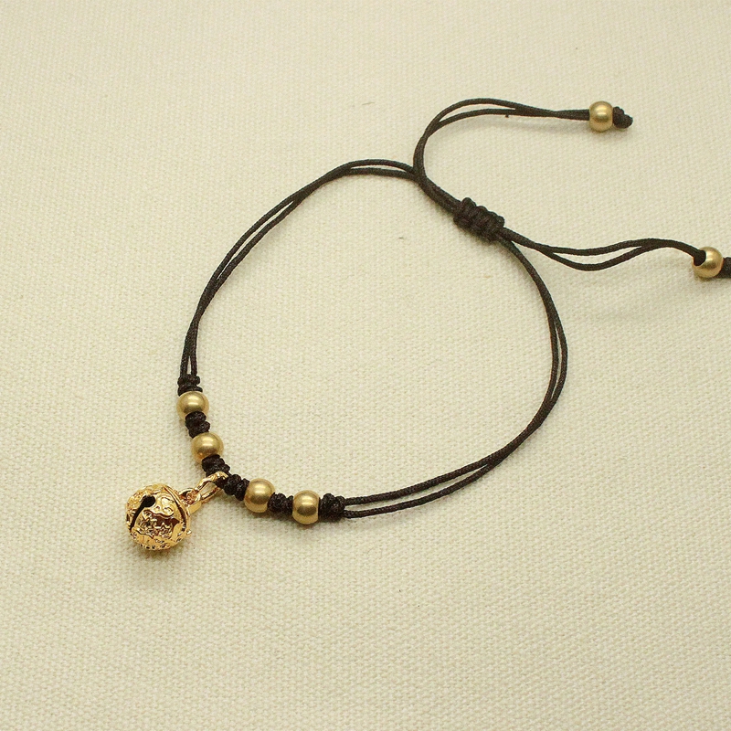 Retro Wind Bell Anklet Women's Palace Bell Simple Student Woven Foot Ornament Sexy Foot Ornament Female Voice Red Rope Anklet