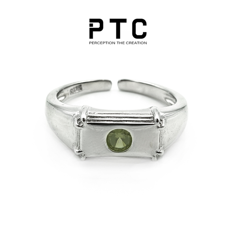 PTC Jane about small crowdzircons inlaid punk tech sense design S925 pure silver opening ring male and female couple section