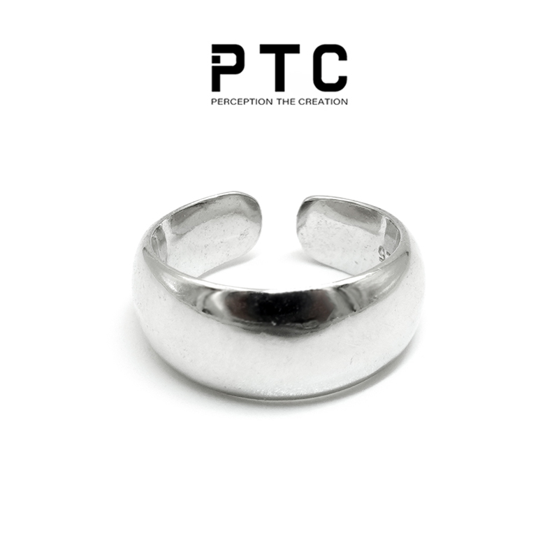 PTC S925 pure silver small crowdsourced lukewarm wind minimalist design bright face smooth without ear clip male and female neutral