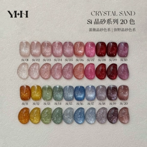 YHH Yinghe Rose & Yano Crystal Sand Series 20 цветов Сломанный алмазный клей Flash Diamond Color Nail Art Консервированный цветной клей 5 г