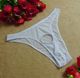 ຜູ້ຊາຍ Sexy See-through ໂປ່ງໃສ underwear ສູງ Elastic ຕາຫນ່າງ Loophole ເປີດຮູ Briefs T-Pants T-Pants