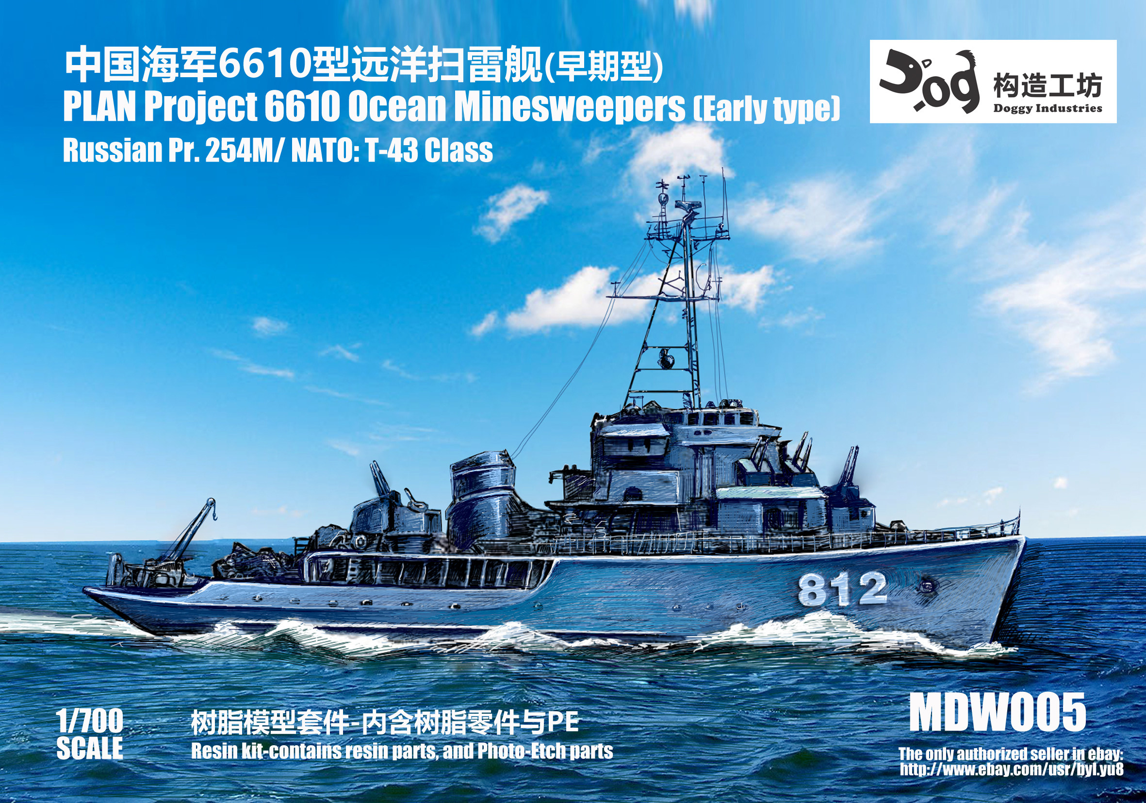 Construction Workshop 1700 China Navy 6610 Minesweepers Early Type (resin PE)