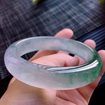Myanmar jadeite bracelet in the year of birth ice seed floating flowers Myanmar old pit jade bracelet womens square circle ice transparent floating oval floating