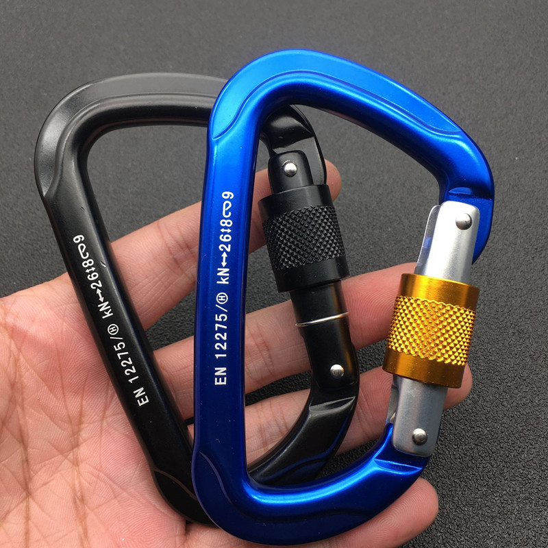 A278N Main Lock D-Ring Outdoor Climbing Carabiner Rock Climbing Locking Device Load-Bearing Lock Descender Can Support a Load of 2.6 Tons