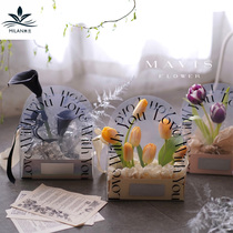 Milan Mothers Day New Rectangular PVC Transparent Hand Flower Boxes Flowers Packaging Boxes Floral Flower Arrangements Gift Boxes