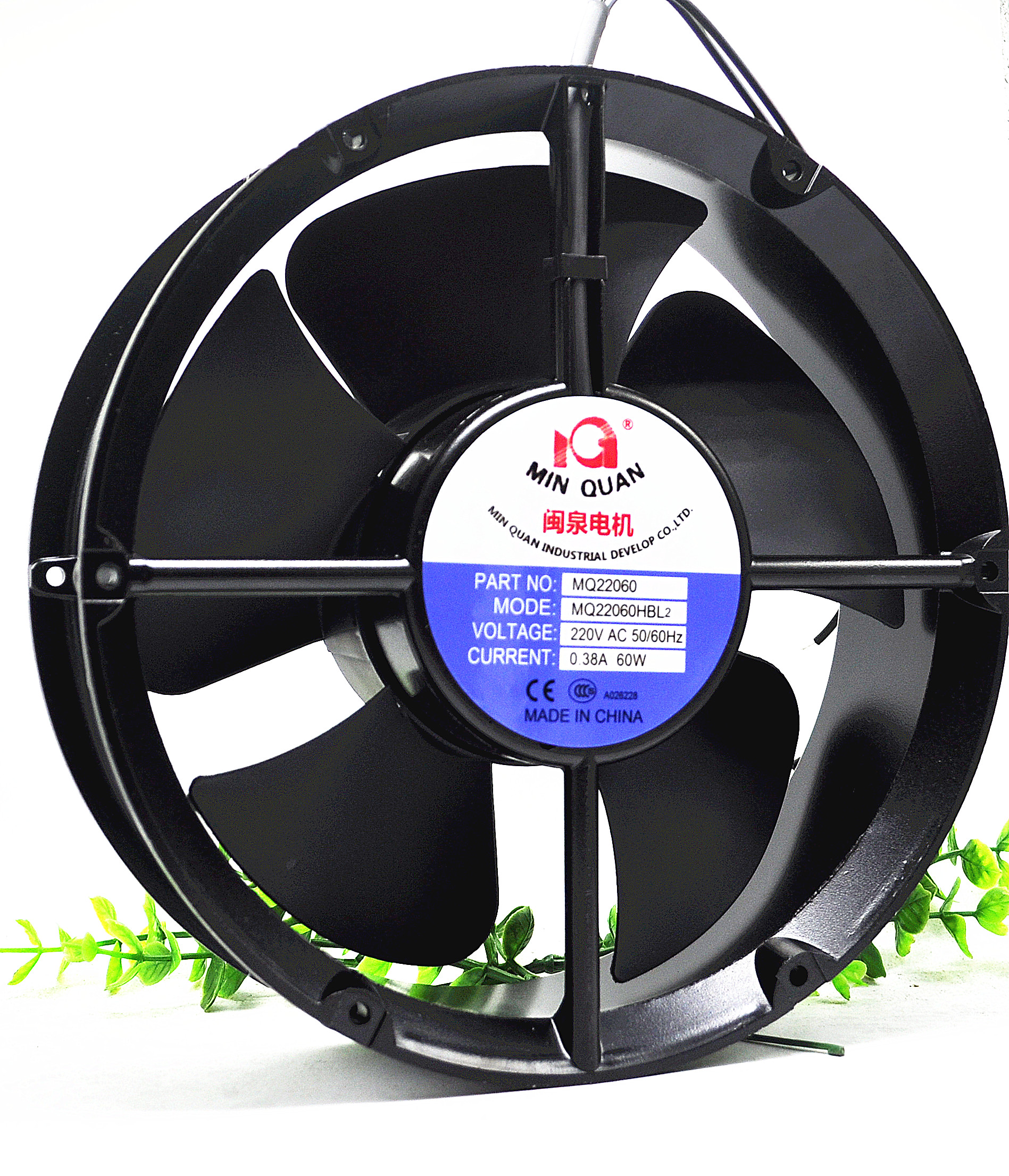 Minquan motor MQ22060HBL2 AC 220V Double ball bearing enclosure Heat dissipation fan
