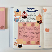Spot) cute bear note INS girl heart non-sticky note designer brand hand account material