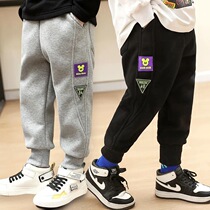 Boy long pants 2021 new children casual wear pants boy pure cotton spring autumn pants CUHK Scout Flannel Thickened Tide