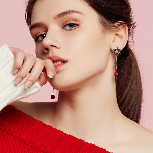 Праздничнная серебряная игла, серьги с бантиком, аксессуар, серебро 925 пробы