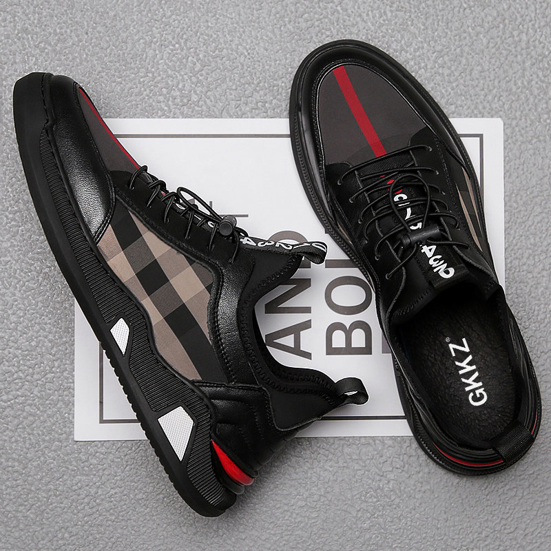 Men's shoes 2022 spring and summer new trendy brand leather breathable increased all-match sports business casual shoes for men