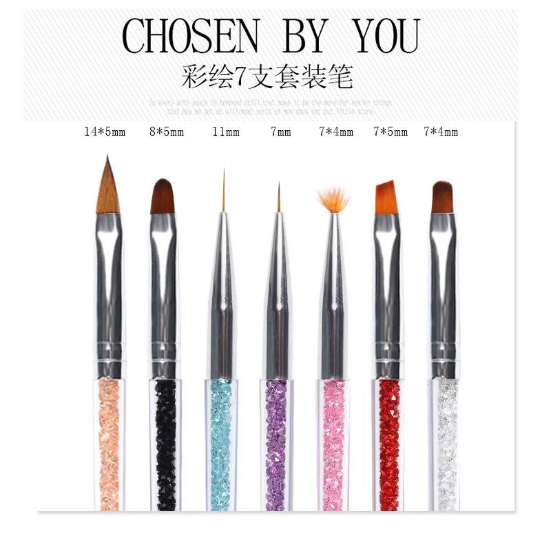 Nail tools nail crystal with drilling line pen faint pen and pen pen pen pen pen pen and pen pen - pen pen - pen 7 packed phototherapeutic brush